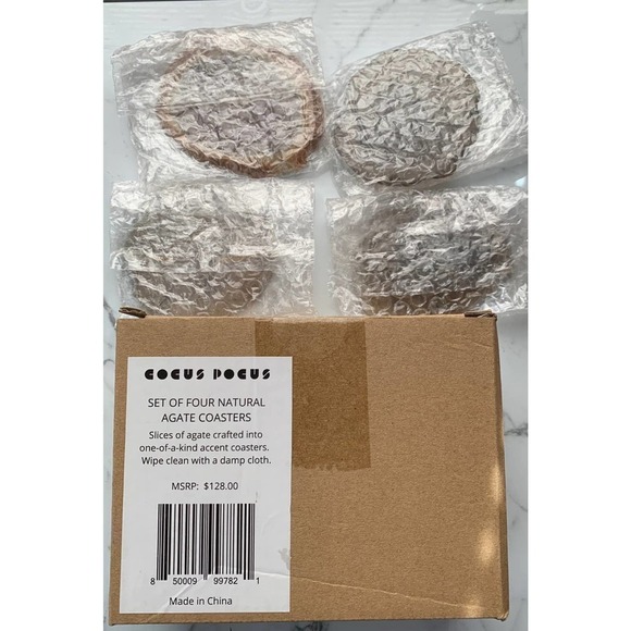 Cocus Pocus Set of four natural agate coasters‎ - Picture 7 of 7